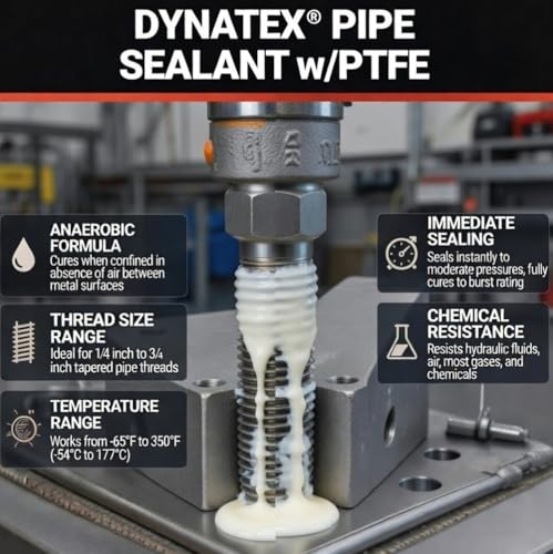 Dynatex Pipe Sealant w/PTFE 1.69 oz Bottle (1 Pack)
