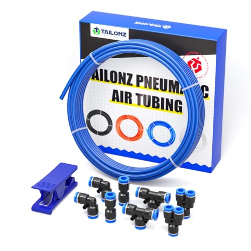 TAILONZ PNEUMATIC Blue 3/8 Inch od 10 Meters PU Air Tubing Kit Pipe Hose Air Line Tubing Or Fluid Transfer Pneumatic tubing (3/8 PU Tube) - color: Blue