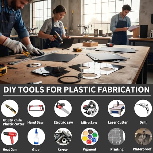 Black ABS Plastic Sheet 1/4 Inch Thick 18" x 24" (1-Pack) Textured & Smooth - size: 18" x 24", 1/4" Thick