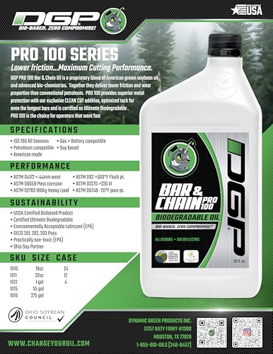 DGP Eco-Friendly Tool Lubricant Set – Biodegradable Plant-Based Oils for Chainsaws, Hedge Trimmers & Machines – Includes Bar & Chain 32oz, Trimmer 8oz & Multi-Purpose Penetrating Oil 11oz