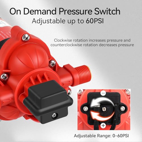 12V Sprayer Pump, 4.4gpm-10amp-60psi, Chemical and Corrosion Resistant, Compatible with Roundup, Diaphragm Pump with Pressure Switch and Self-Priming for Agricultural Spraying, Rv, Boats, Etc - size: 4.4GPM