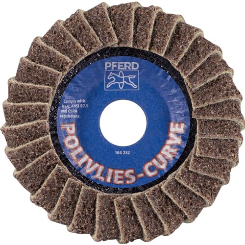 PFERD POLIVLIES® Curve Flap Disc, PVL-R, 4-1/2" x 5/8-11, Medium Grit, Aluminum Oxide, Surface Conditioning Wheel (Pack of 1) - Part 45926 - size: 4-1/2" x 5/8-11