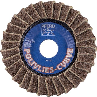 PFERD POLIVLIES® Curve Flap Disc, PVL-R, 4-1/2" x 5/8-11, Medium Grit, Aluminum Oxide, Surface Conditioning Wheel (Pack of 1) - Part 45926 - size: 4-1/2" x 5/8-11