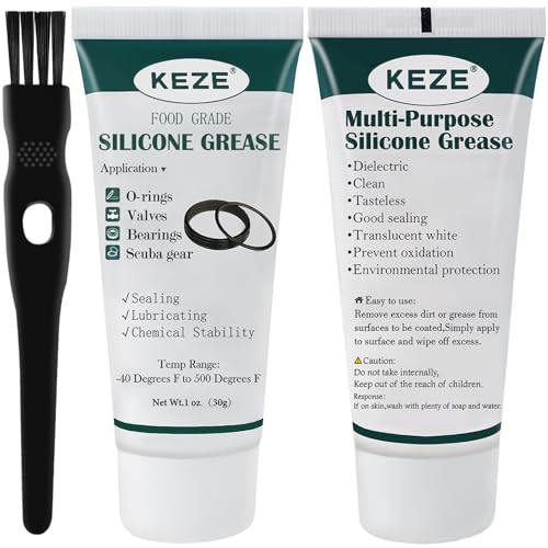 KEZE Food Grade Silicone Grease Pool Lube Tube O Rings Lubricant for Plumber Faucet Gasket Water Filter Rubber Seal Silicon Grease with Brush 1 oz 2-Pack - size: 2 Pack (1oz)