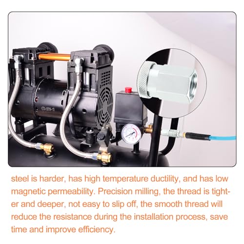 GASHER 2PCS 1/2-Inch Female Quick Connect Air Coupler, 1/2 Basic Flow Industrial Coupler，For Air Compressor Quick Connect Air Hose Fittings Set - size: 1/2" FNPT - 1/2Flow