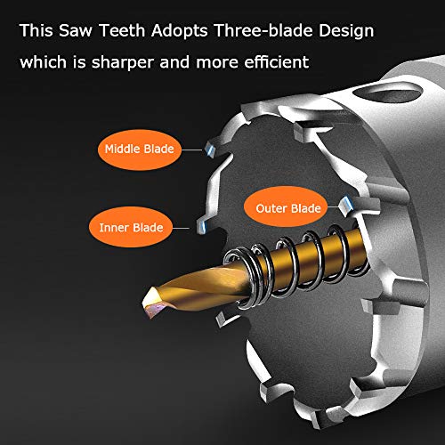 1-1/16'' Tungsten Carbide Tipped Hole Saw Drill Bit for Hard Metal Steel - size: 27mm | 1-1/16''