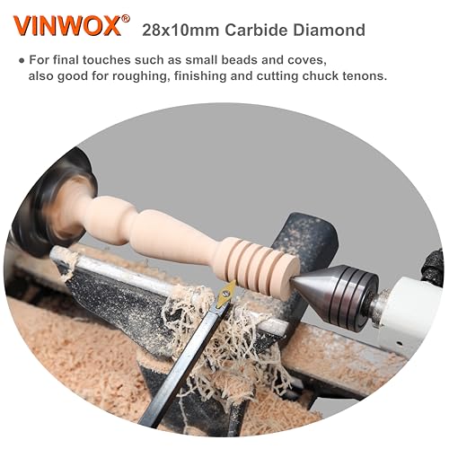 13.5" 4 PCS Carbide Wood Lathe Turning Tool Set, Pen Turning tool, Including Swan Neck Hollower, Rougher, Finisher, Detailer, Titanium Coated Carbide Blades 2X Service Life, Beech Wood Handle - size: 13.5INCH 4PCS