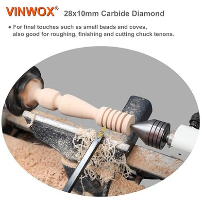 20" Full Size 4 PCS Carbide Wood Lathe Turning Tool Set, Including Swan Neck Hollower, Rougher, Finisher, Detailer, Titanium Coated Carbide Blades 2X Extended Service Life, Beech Wood Handle - size: 20INCH 4PCS