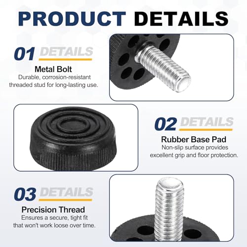 uxcell 8Pcs M8 Thread Adjustable Furniture Levelers, 1.18 x 1.18 - size: M8 x 1.18" x 1.18"