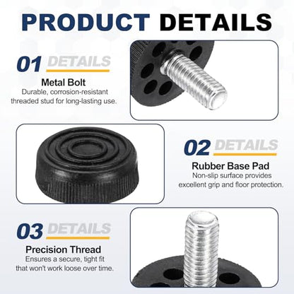 uxcell 8Pcs M8 Thread Adjustable Furniture Levelers, 1.18 x 1.18 - size: M8 x 1.18" x 1.18"