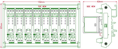 Electronics-Salon DIN Rail Mount AC/DC 24V Control 8 SPDT 16Amp Pluggable Power Relay Module, G2R-1-E - style: 8 Channel 24V