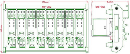 Electronics-Salon DIN Rail Mount AC/DC 24V Control 8 SPDT 16Amp Pluggable Power Relay Module, G2R-1-E - style: 8 Channel 24V