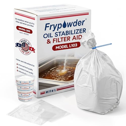 MirOil L103 Fry Powder Oil Stabilizer - 3 Gallon - Filter Aid for Cleaner Frying Oil - Better Tasting Food, Extended Cooking Life - Reduced Grease Buildup - Bulk FryPowder Fryer Cleaner (1 x 3 Gal) - size: 3 Gallons