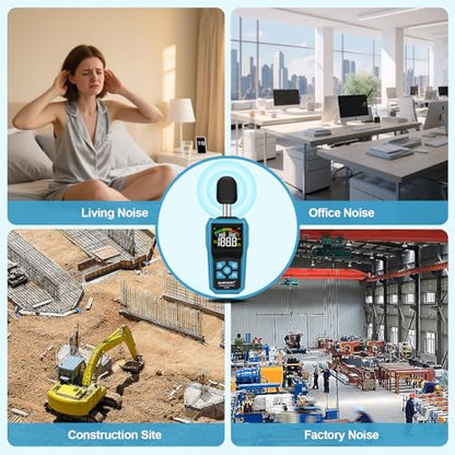 Decibel Meter, DURFICST Sound Level Meter with LCD Color Screen, 30-130dB