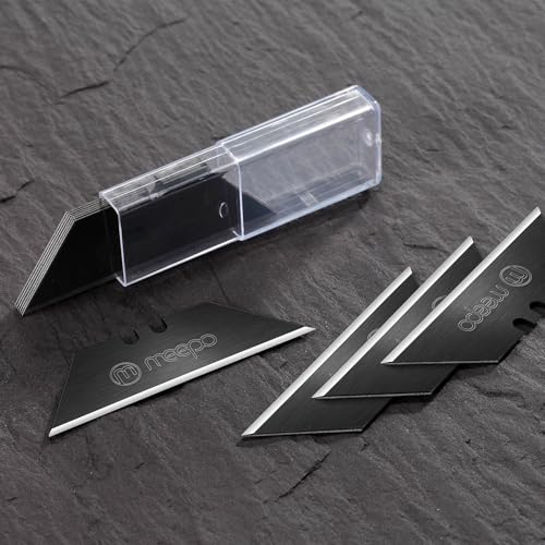 M MEEPO Utility Knife Blades, Never Rust, Blackened SK-2 Steel, 100-Pack - size: Blackened 100-Pack