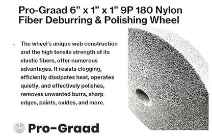 Nylon Fiber Deburring Wheel 6" x 1" x 1" 9P Hardness 180Grit - style: 6" x 1" x 1" 9P Hardness 180 Grit
