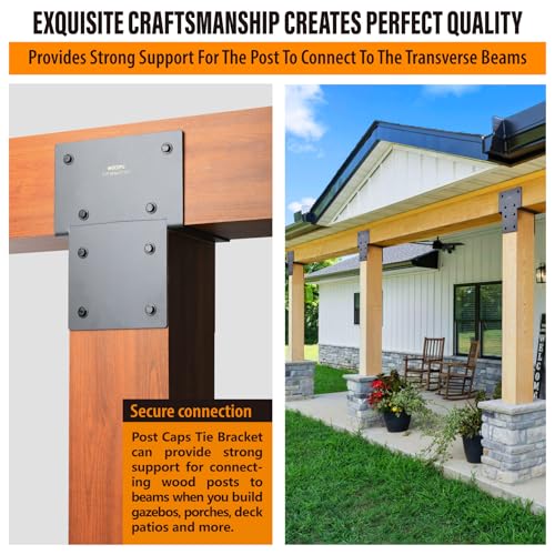 1 Pack Heavy Duty 8x8 (Actual 7.5"x7.5") Stainless Steel Post Caps Tie Bracket , Fit Connecting Wood Gazebo, Deck Patio Post and Wood Beams Bracket ( Dark Ggray) - size: Standard 8"x8"(Actual 7.5"x7.5")