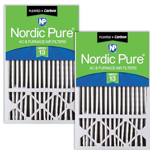 Nordic Pure 16x25x5 Pleated MERV 13 Plus Carbon Air Filters 2 Pack - style: MERV 13 + Carbon