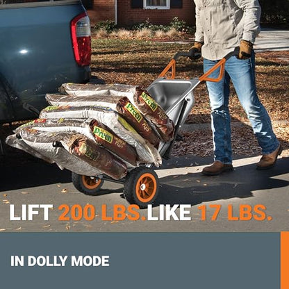 WORX Wheelbarrow Heavy Duty Dolly, 8-in-1 Aerocart Garden Cart, WG050 - size: Aerocart, style: Tools