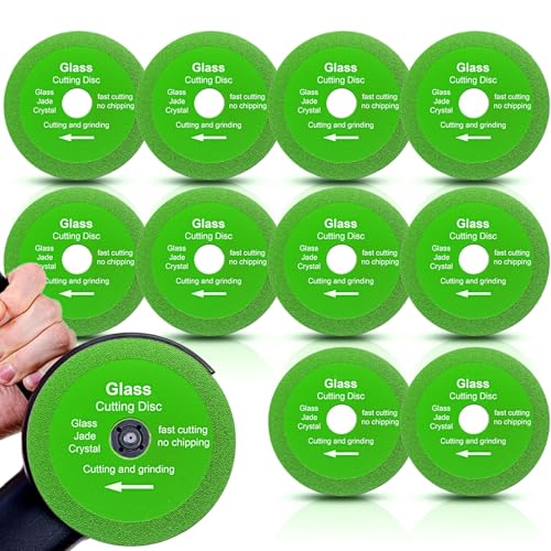 10 Pack Glass Cutting Disc, 4" Diamond Blade for Angle Grinder - size: 10 x 4"