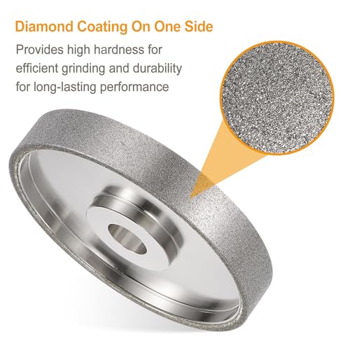 HARFINGTON Diamond Lapidary Wheel 6 Inch x 1 Inch Arbor Hole 120 Grit Grinding Wheels for Stone, Marble, Glass, Ceramics, Crystal, Carbide, Steel - size: 120 Grits