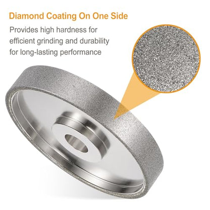 HARFINGTON Diamond Lapidary Wheel 6 Inch x 1 Inch Arbor Hole 120 Grit Grinding Wheels for Stone, Marble, Glass, Ceramics, Crystal, Carbide, Steel - size: 120 Grits