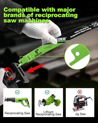 Reciprocating Saw Blades for Metal Wood 9Inch/15Inch Sabre Saw Blades 5 Pack - size: 3+2 Pack