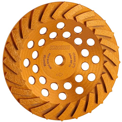 KSEIBI 644138 Diamond Concrete Grinding Wheel 7 inch for Polishing and Cleaning Stone Concrete Surface, Cement, Marble, Rock, Granite, and Thinset Removing, 5/8"-11 Arbor - size: 7"x5/8"-11 (24 Segments)