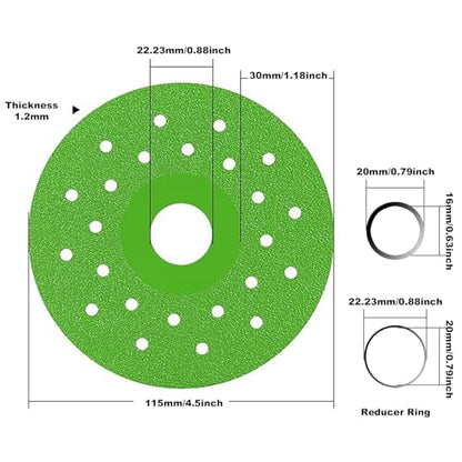 5Pcs Premium 4.5 Inch Diamond Cutting Disc for Angle Grinder - Ultra-Thin, Chip-Free, and Versatile for Tile, Marble, and Glass Cutting