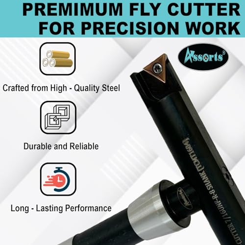 6″ Balanced Fly Cutter Indexable Face Milling Cutter with R8 Shank (7/16 UNF Drawbar Thread), Single TCMT1604 Insert, Torx Screw & Star Key Included - size: 6″ Fly Cutter R8 Shank (7/16-20 UNF ) – (TCMT1604)