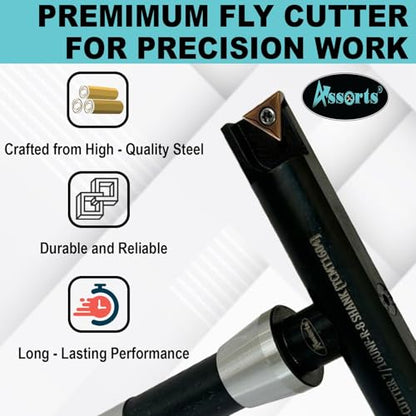 6″ Balanced Fly Cutter Indexable Face Milling Cutter with R8 Shank (7/16 UNF Drawbar Thread), Single TCMT1604 Insert, Torx Screw & Star Key Included - size: 6″ Fly Cutter R8 Shank (7/16-20 UNF ) – (TCMT1604)