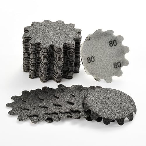 2 Inch Sanding Discs 50Pcs, 80 Grit Flex Edge Wavy Sandpaper - style: 80 Grit