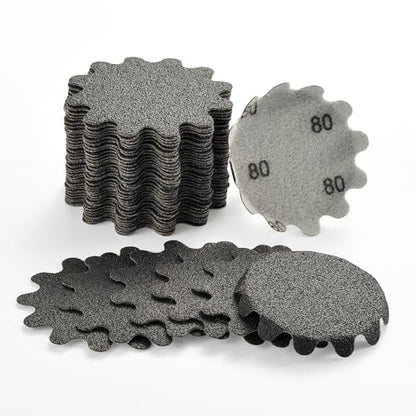 2 Inch Sanding Discs 50Pcs, 80 Grit Flex Edge Wavy Sandpaper - style: 80 Grit