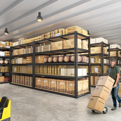 ROOMFAVE 48" W Garage Shelving Heavy Duty 2800LBS,5 Tier, Black, Industrial - size: 72" H x 48" W x 18" D