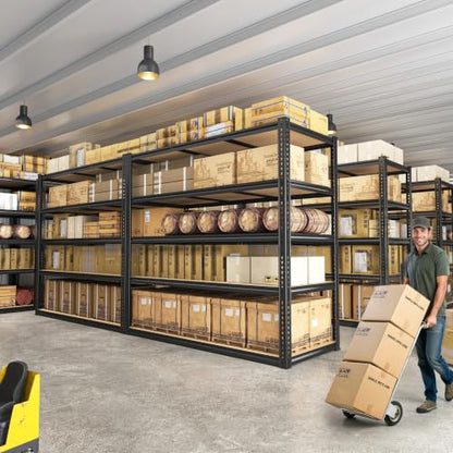 ROOMFAVE 48" W Garage Shelving Heavy Duty 2800LBS,5 Tier, Black, Industrial - size: 72" H x 48" W x 18" D