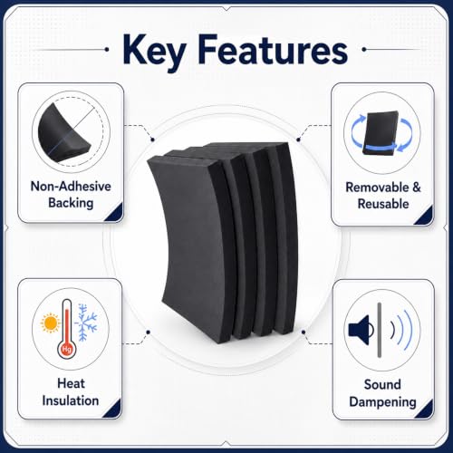 8 Pcs Non Adhesive Neoprene Foam Padding Sheets, Black