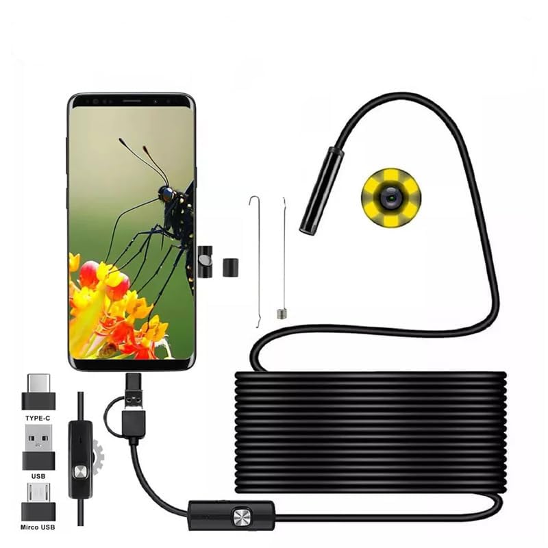 Three in one 5.5mm Mobile Phone Endoscope, Automotive Pipeline Repair Tool, high-Definition Camera, Industrial Probe