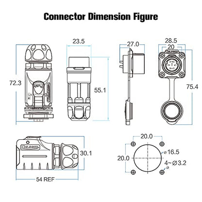 7 Pin Waterproof Aviation Cable Connector 5A 250V - style: 7 PIN