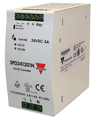 CARLO GAVAZZI SPD241201N AC-DC CONV, DIN RAIL, 1 O/P, 120W, 5A, 24V - style: 120W @ 24VDC