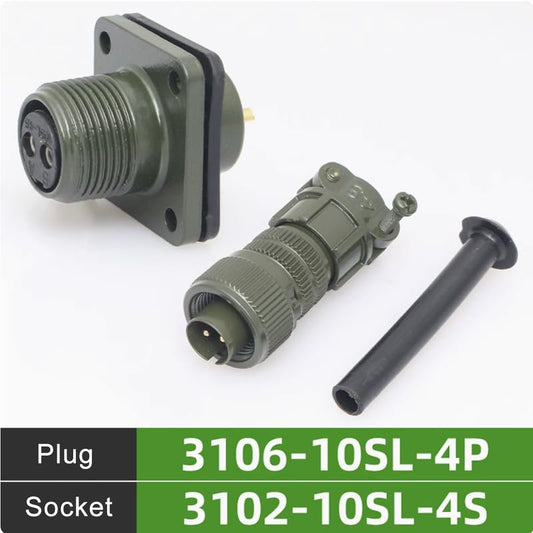 1Set MS3102A-10SL-4S+MS3106A-10SL-4P Circular Industrial Connectors,2Pin Female&Male,Straight,MIL-DTL-5015 Series Waterproof Aviation Sockets Connectors for Aviation and Industrial environments - color: MS3102A10SL-4S+MS3106A10SL-4P