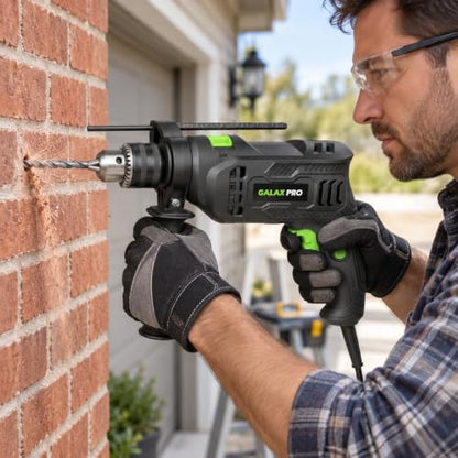 GALAX PRO 4.5Amp 0-3000RPM Corded Hammer Drill with 12 Variable Speed - style: Hammerdrill with 5pcs drill Bit
