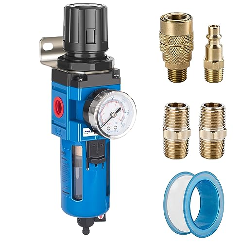 NANPU 1/2" NPT Compressed Air Filter Regulator Combo Piggyback - size: 1/2" NPT
