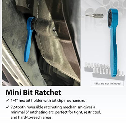 FIRSTINFO 1/4" Mini Ratchet Wrench, 72-Tooth Low Profile Hex Bit Driver - style: For Bit