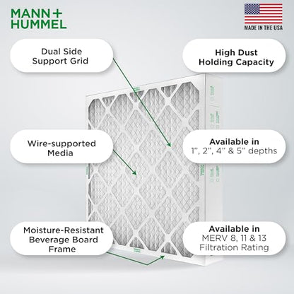 MANN+HUMMEL 16x25x5 MERV 8 Air Filter Fits Honeywell, Lennox. 2 Pack - style: 16 x 25 x 5 HW