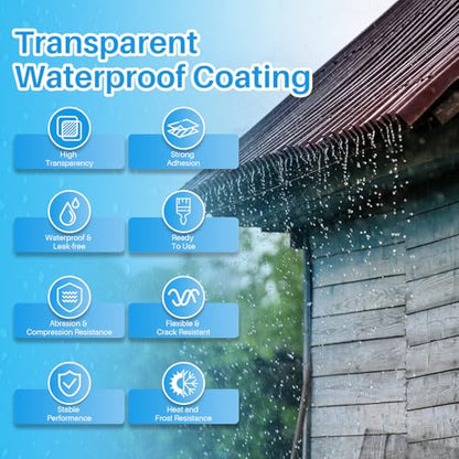 Invisible Waterproof Agent 17.6 Oz, Transparent Waterproof Coating Adhensive Leak Repairing, Water-Based Clear Liquid Water Proof Sealant - size: 17.6 Oz