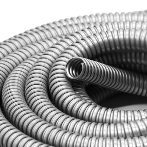 1 inch x 25ft Flexible Electrical Conduit, Iron Galvanized Access Line Conduit, for Manage and Protect Home and Industrial Wires - size: 1-25ft