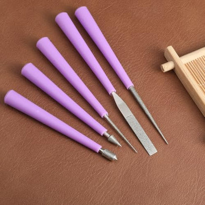 5 PCS Bead Reamer for Jewelry Making, Bead Reamer Hole Enlarger Tool for Glass Plastic Metal Wood Beads, Remove Burrs Smooth Edges