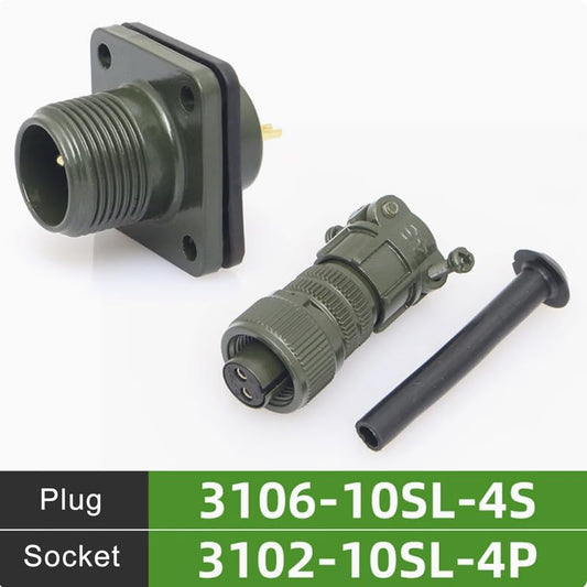 1Set MS3102A-10SL-4P+MS3106A-10SL-4S Circular Industrial Connectors,2Pin Male&Female,Straight,MIL-DTL-5015 Series Waterproof Aviation Sockets Connectors for Aviation and Industrial environments - color: MS3102A10SL-4P+MS3106A10SL-4S
