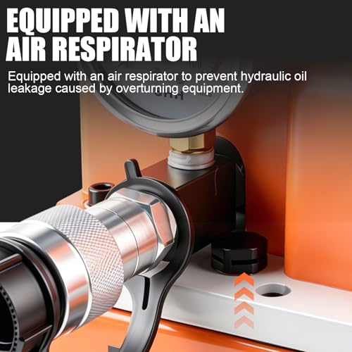 HZLZRZ Single Acting Electric Hydraulic Pump 10,000 PSI, Hydraulic Power Unit with 3/8" NPT CR-400 Fast Connector, Remote Control, Pressure Gauge, Compatible with Hydraulic Cylinders and Jack Systems - style: HZE-700C