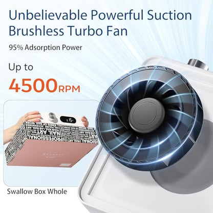 Makartt Nail Dust Collector - LCD & 4H Battery, Portable Quiet Dust Vacuum - color: Rechargeable Nail Dust Collector-DACCAL